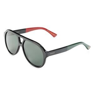 Gucci 56MM Aviator Sunglasses Black, Red, Green Unisex